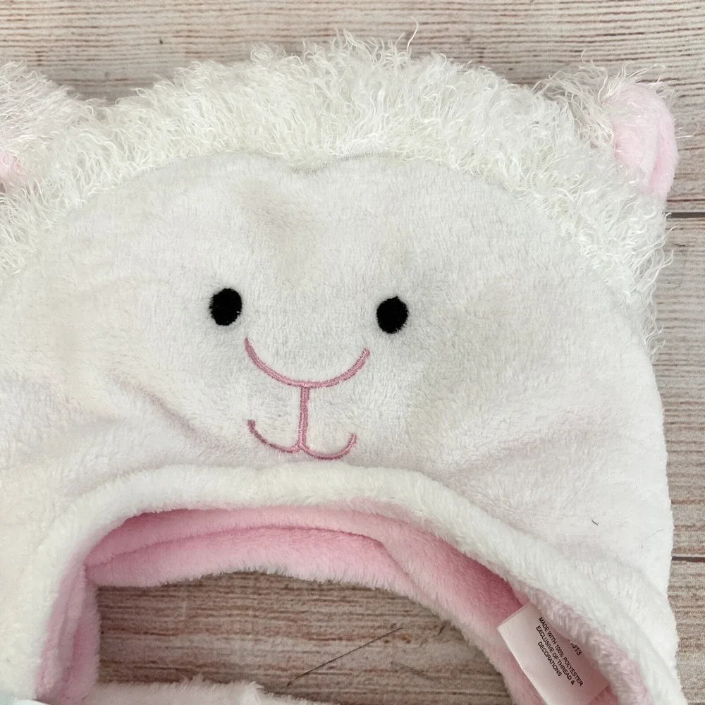 Flapjackkids Reversible Convertible Litten Lamb/Kitten Fitted Hat 6 Month to 1Y